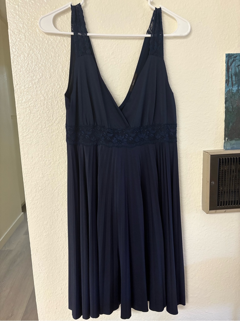 Lace-Trim V-Neck Dress